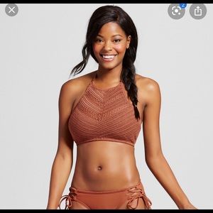 Women’s Crotchet High Neck Bikini Top